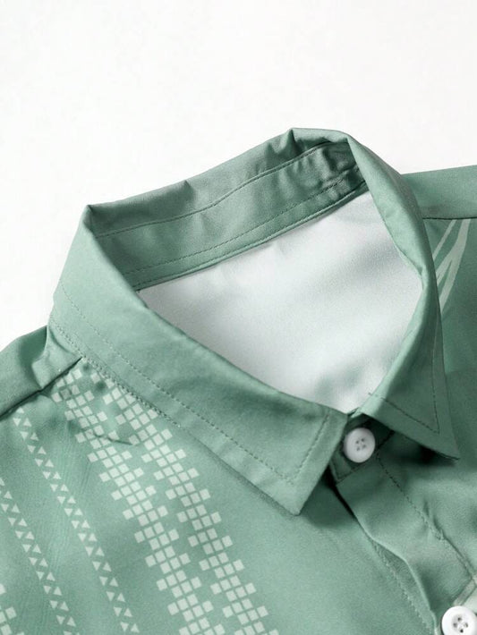 The Verdant Botanical Tailored Casual Shirt: A Study in Modern Refinement - Dressthetic