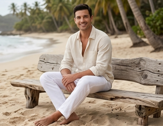Mediterranean Breeze Linen Pant
