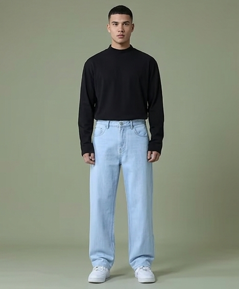 The Urban Silhouette Baggy Jeans: Premium Light-Wash Relaxed Denim