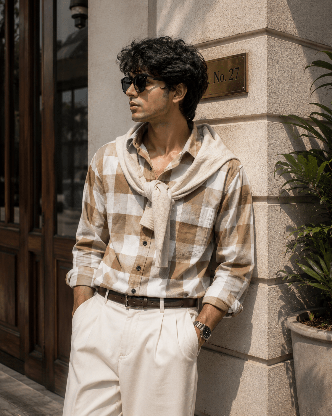 Olive Plaid Shirt - Dressthetic
