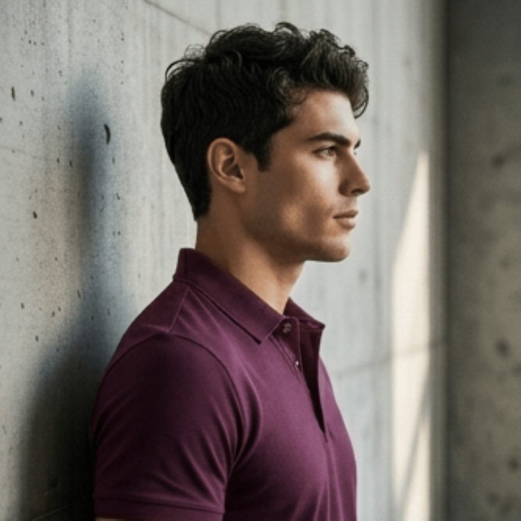Signature Piqué Polo Shirt – Deep Burgundy - Dressthetic