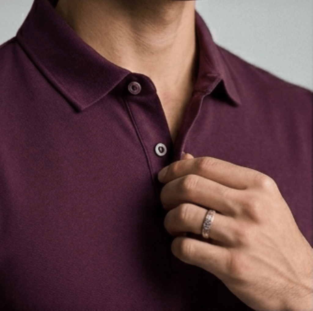 Signature Piqué Polo Shirt – Deep Burgundy - Dressthetic