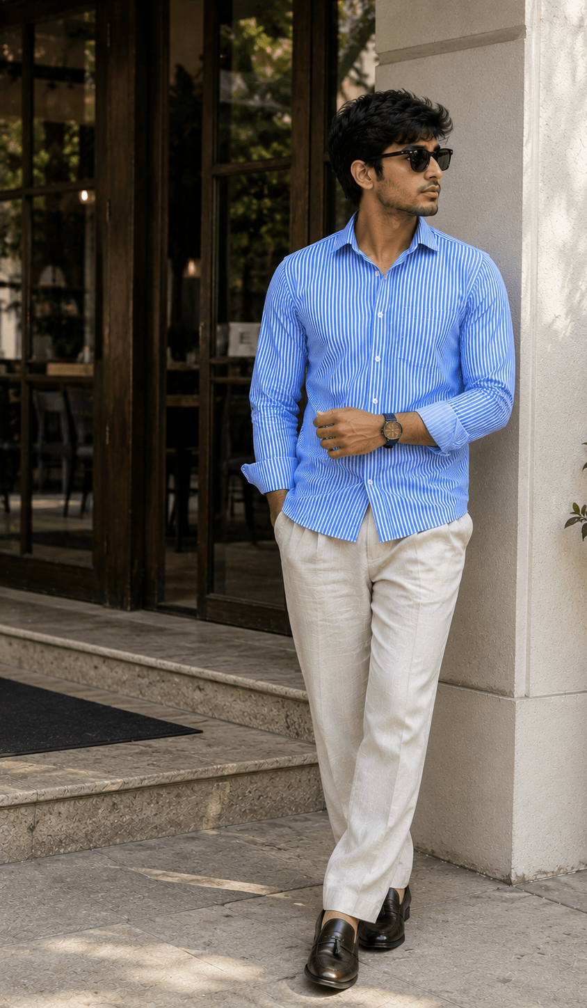 The Azure Stripe Shirt - Dressthetic