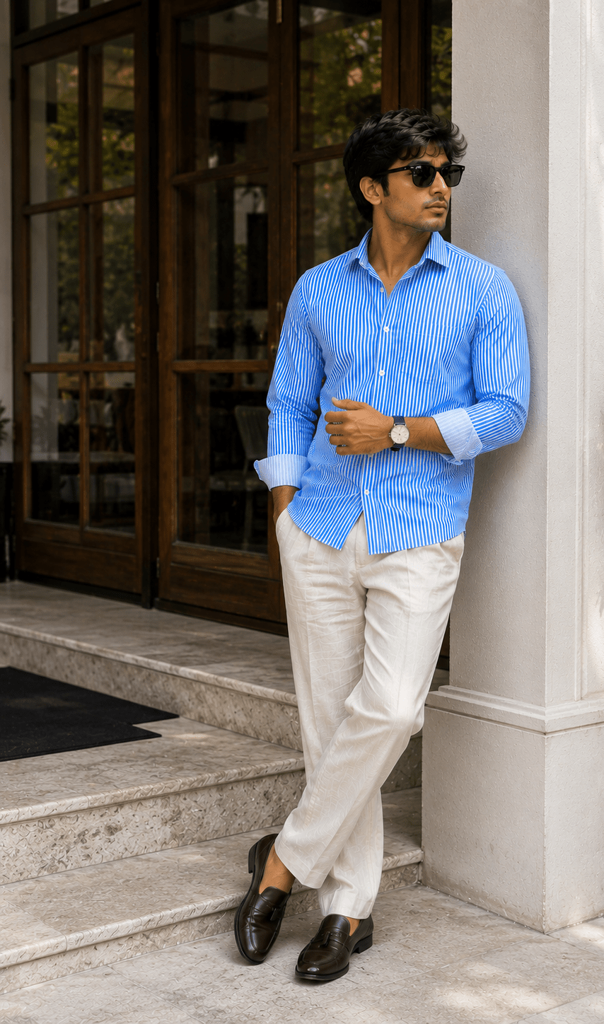 The Azure Stripe Shirt - Dressthetic