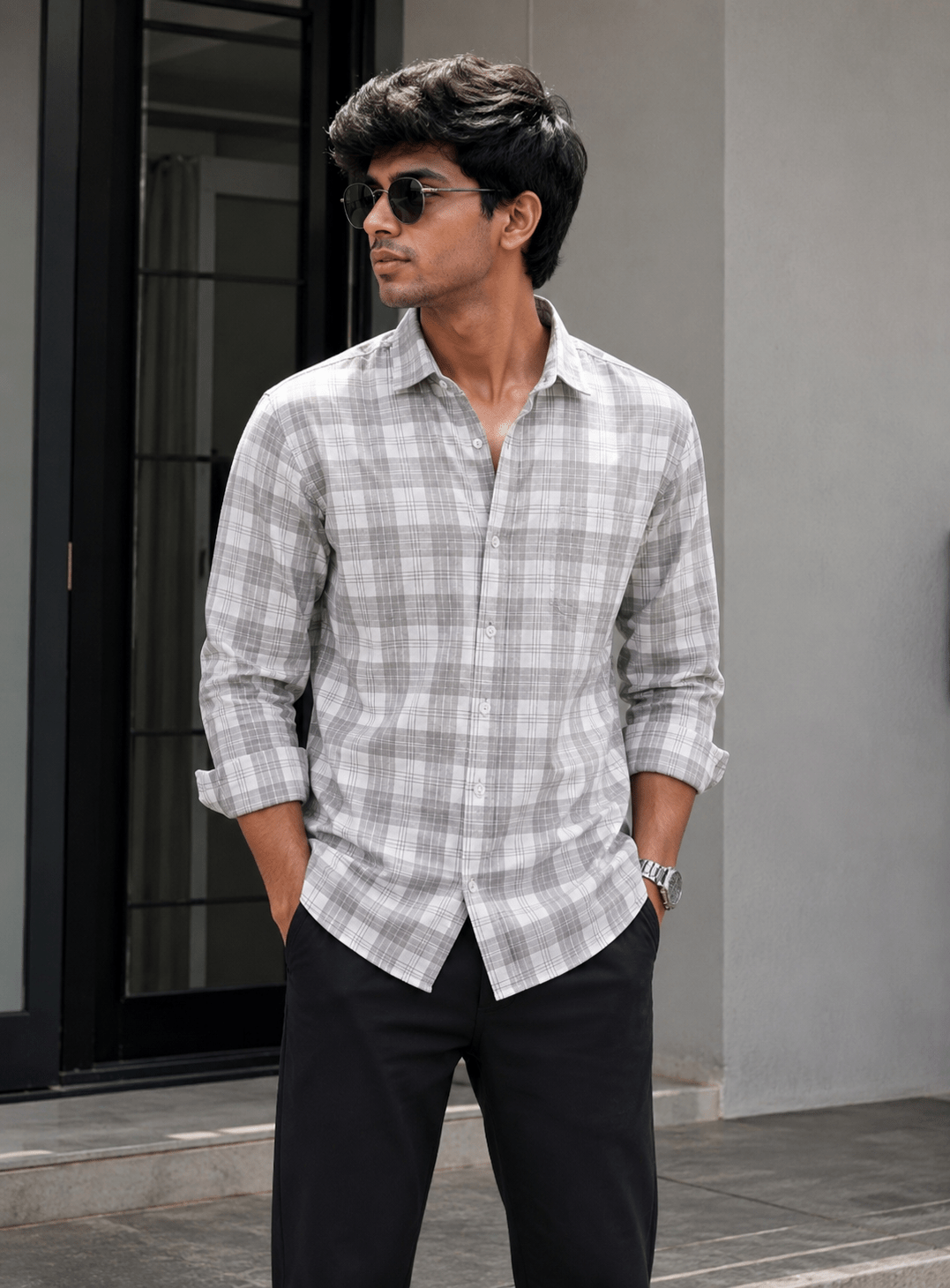 The Morning Mist Plaid Shirt - Dressthetic