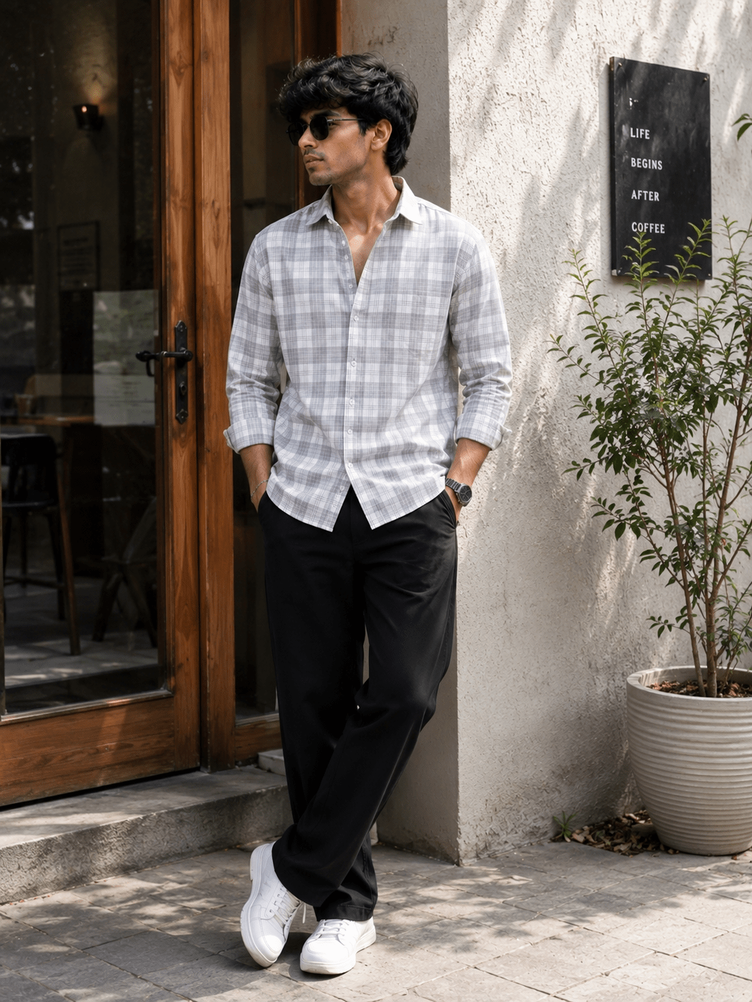 The Morning Mist Plaid Shirt - Dressthetic