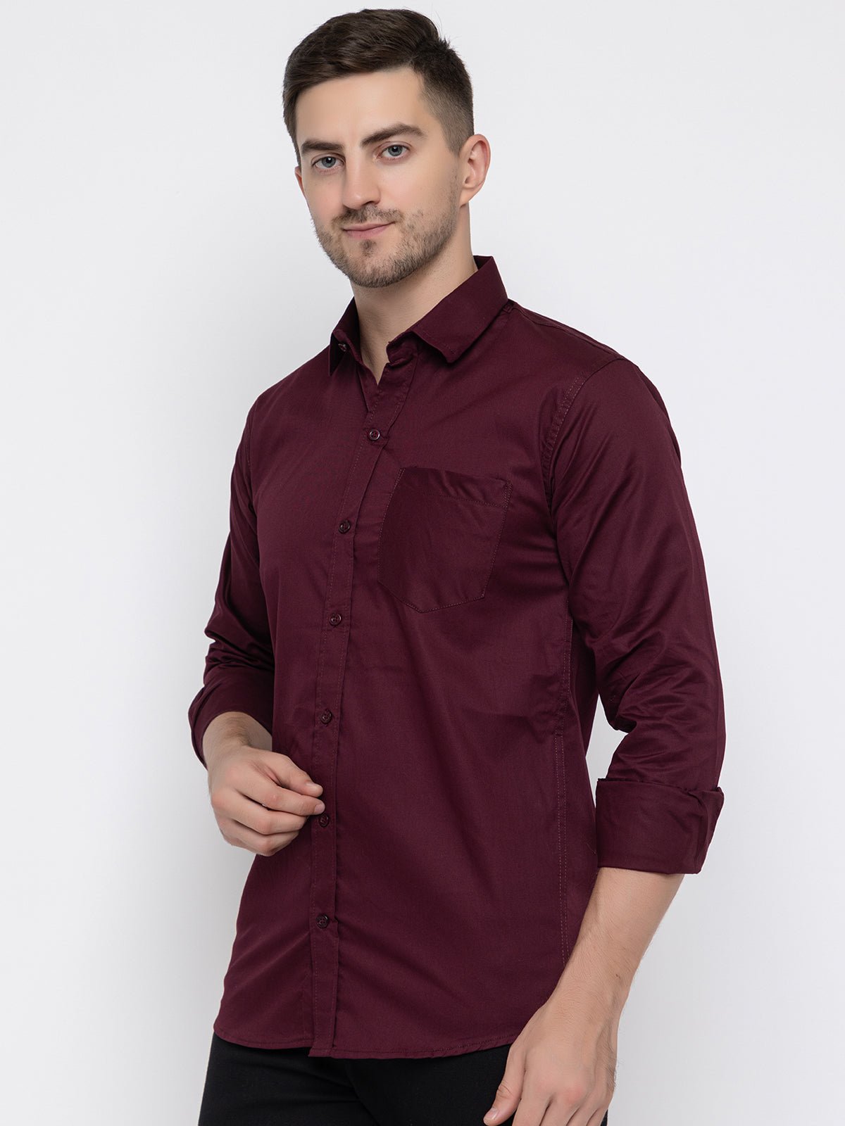 The Sovereign Burgundy Foundation Shirt: Timeless Precision - Dressthetic