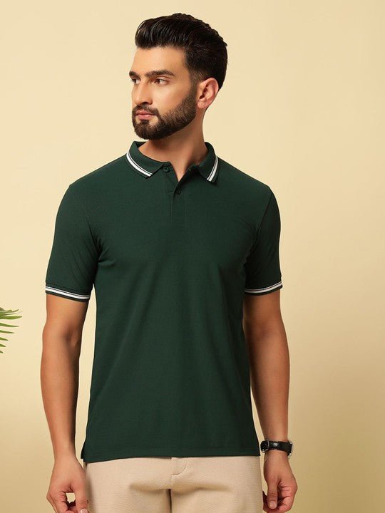 The Sovereign Emerald Tipped Polo Shirt: A Masterclass in Refined Leisure - Dressthetic