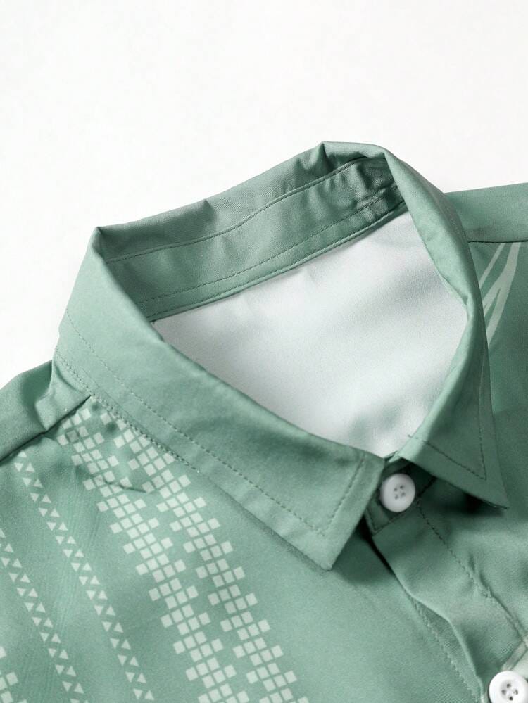 The Verdant Botanical Tailored Casual Shirt: A Study in Modern Refinement - Dressthetic