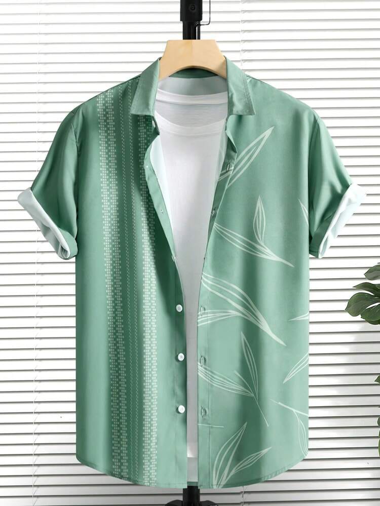 The Verdant Botanical Tailored Casual Shirt: A Study in Modern Refinement - Dressthetic