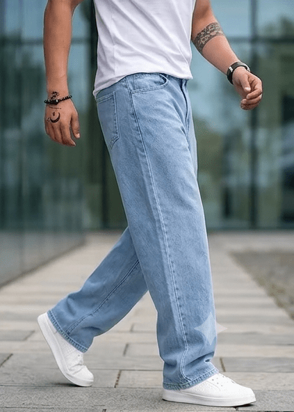 Vanguard Light-Wash Straight Fit Jeans - Dressthetic